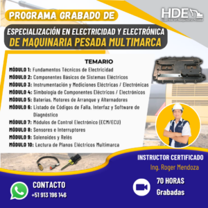 ESPECIALIZACIÓN EN ELECTRICIDAD Y ELECTRÓNICA DE MAQUINARIA PESADA MULTIMARCA