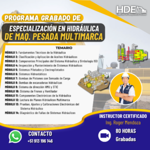 ESPECIALIZACIÓN EN HIDRÁULICA DE MAQUINARIA PESADA MULTIMARCA