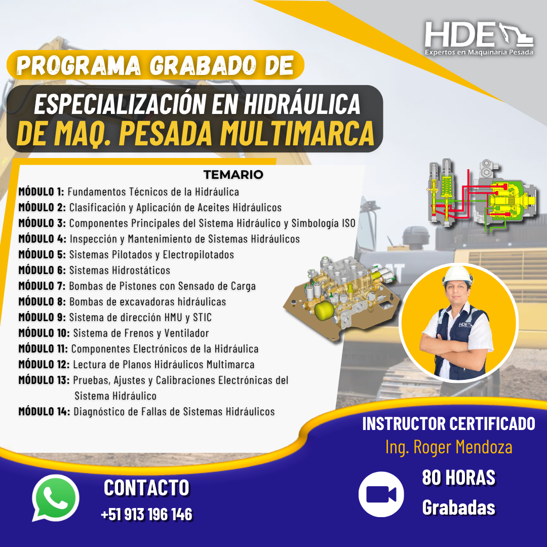 ESPECIALIZACIÓN EN HIDRÁULICA DE MAQUINARIA PESADA MULTIMARCA
