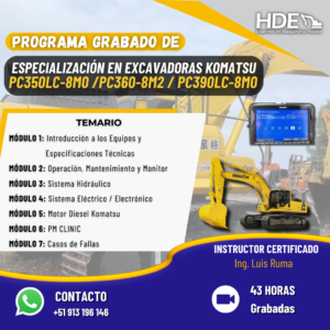 ESPECIALIZACIÓN EN EXCAVADORAS KOMATSU PC350LC-8M0/PC360-8M2/PC390LC-8M0