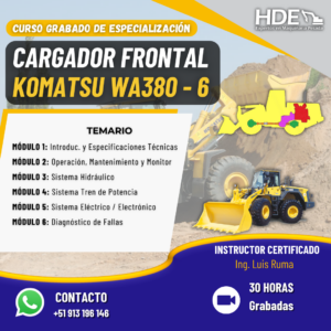 ESPECIALIZACIÓN EN CARGADOR FRONTAL KOMATSU WA380-6