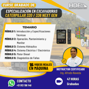ESPECIALIZACIÓN EN EXCAVADORAS CATERPILLAR 320 / 336 NEXT GEN